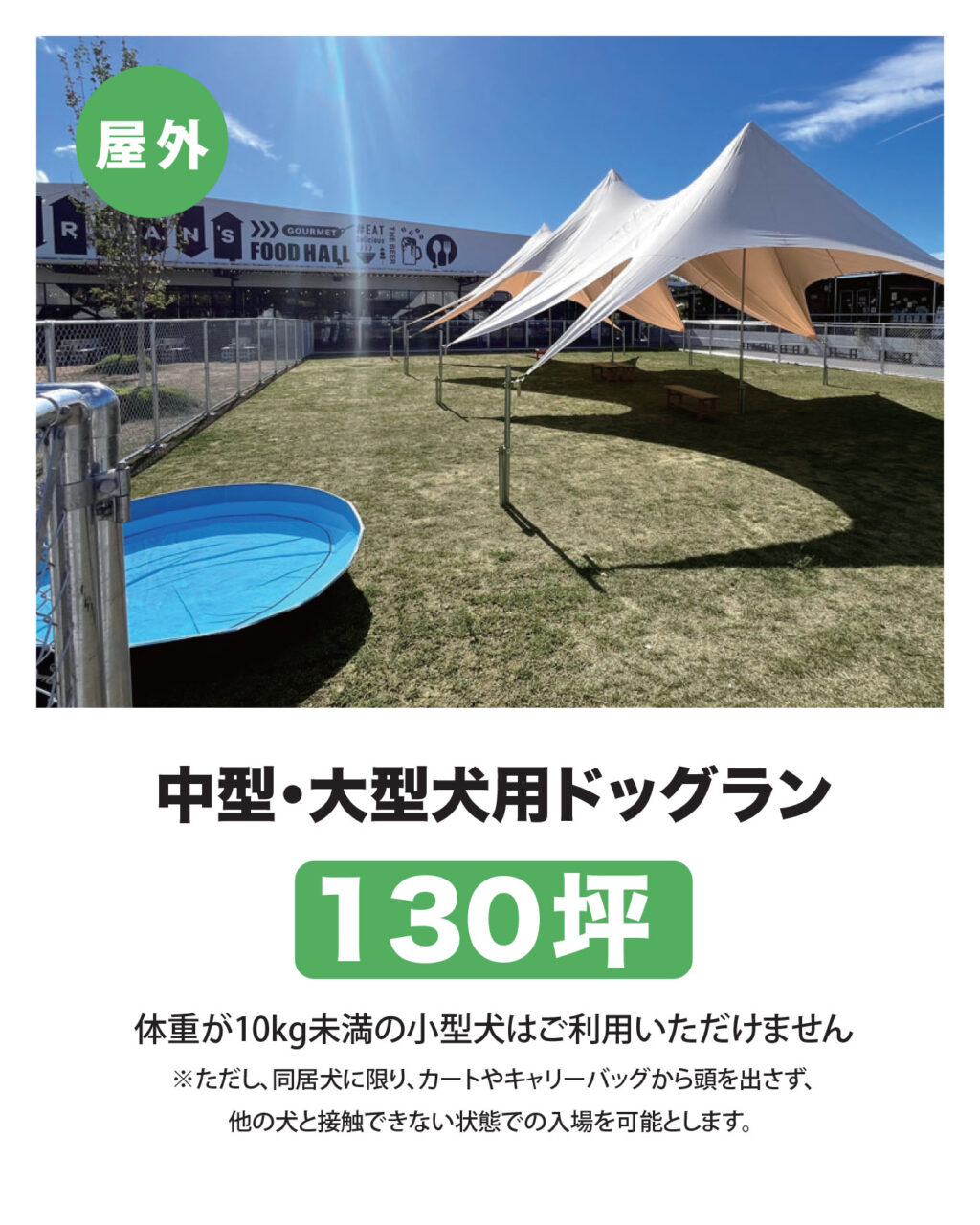 中型・大型犬屋外ドッグラン130坪