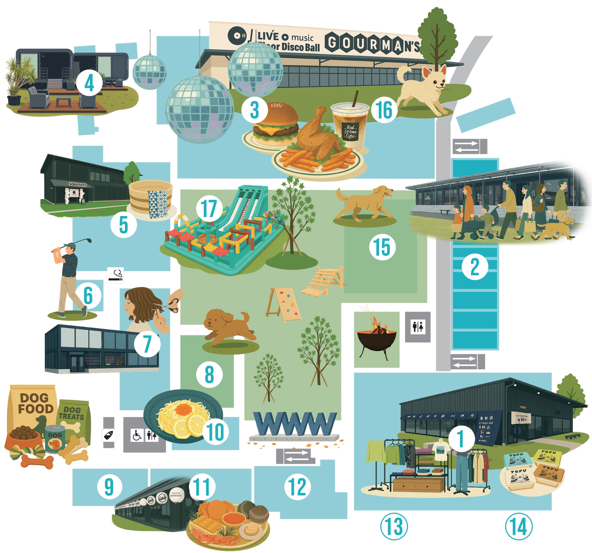 ワタワン施設マップ